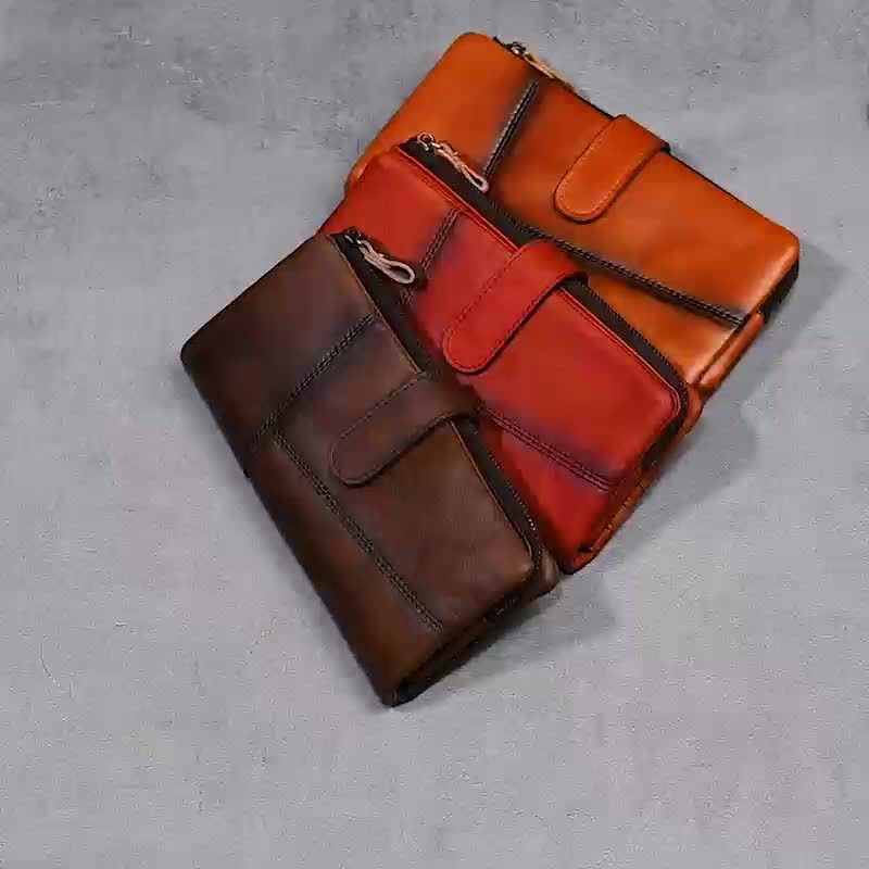 BD™ | The Ardcliff | Vintage Trifold Leather Wallet with Zip Closure