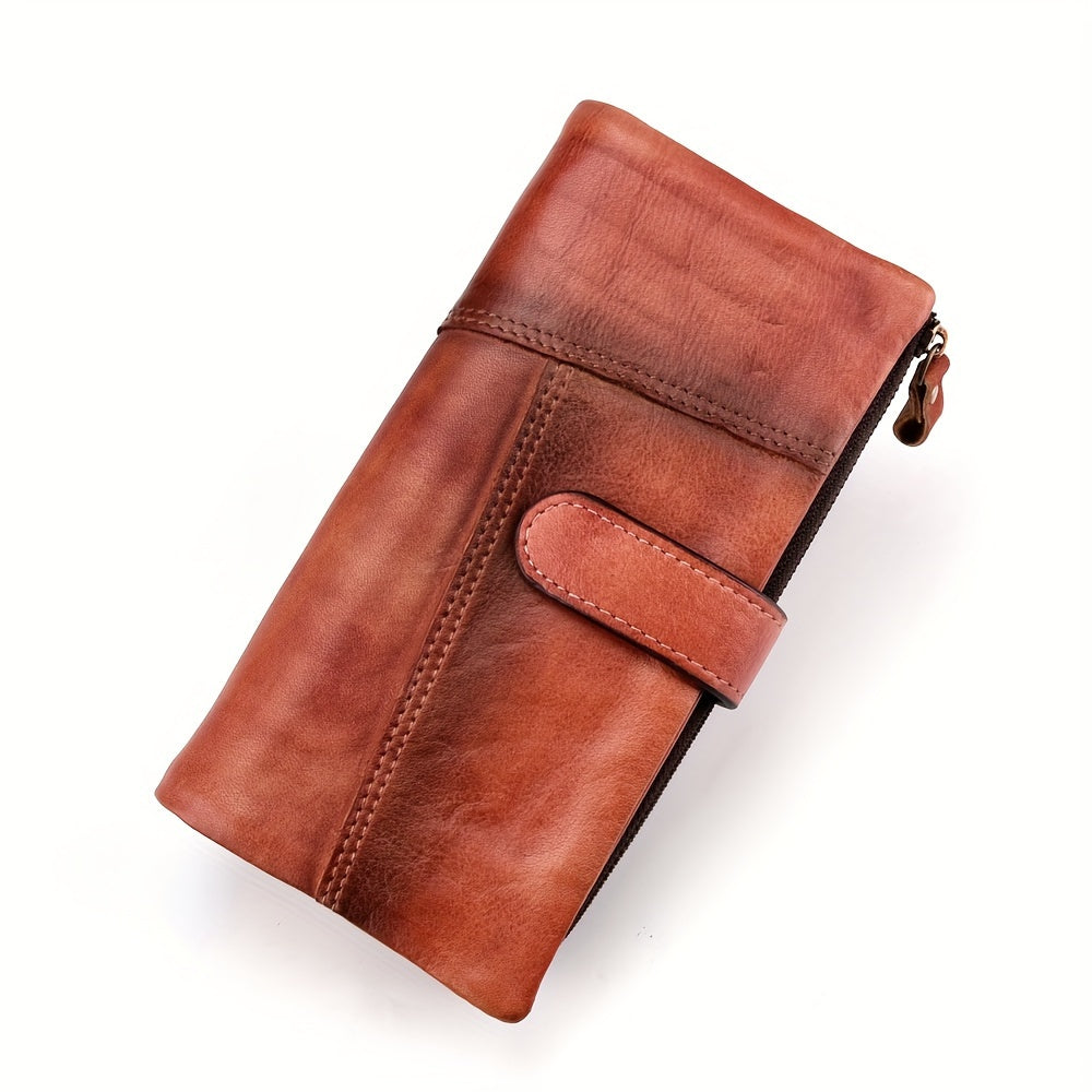 BD™ | The Ardcliff | Vintage Trifold Leather Wallet with Zip Closure