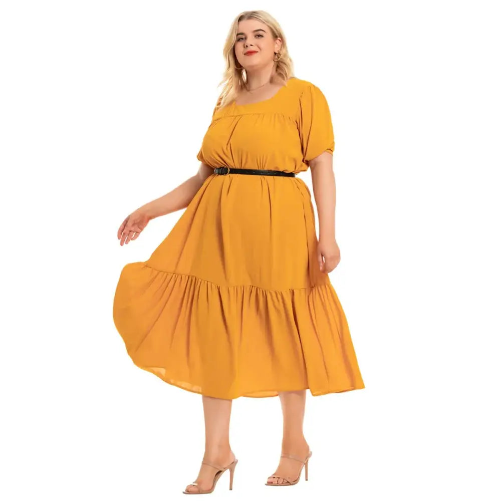 Plus Size Casual Solid Summer Dress