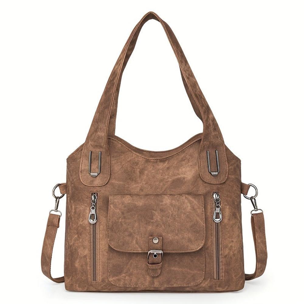 BD™ | The Elise | Vintage-Inspired Shoulder Bag with Front Buckle Pocket