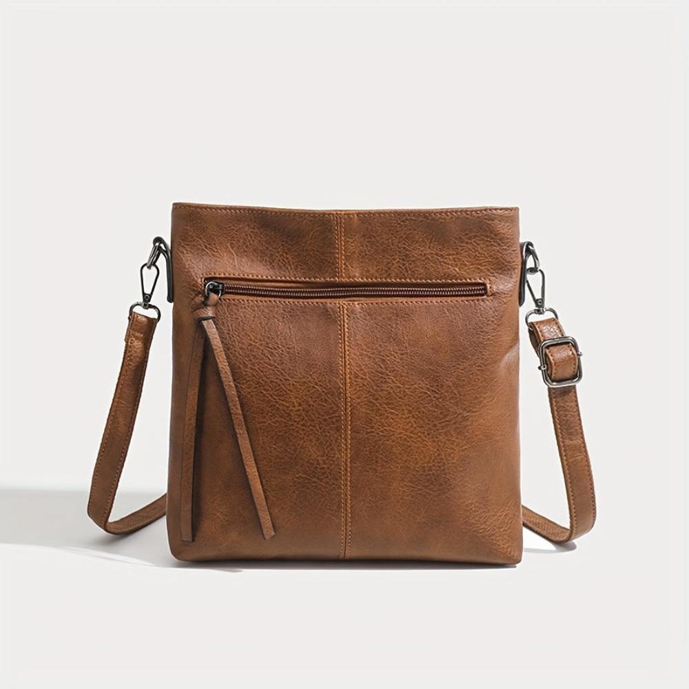 BD™ | The Lena | Square Vintage Crossbody Bag with Zipper Closure
