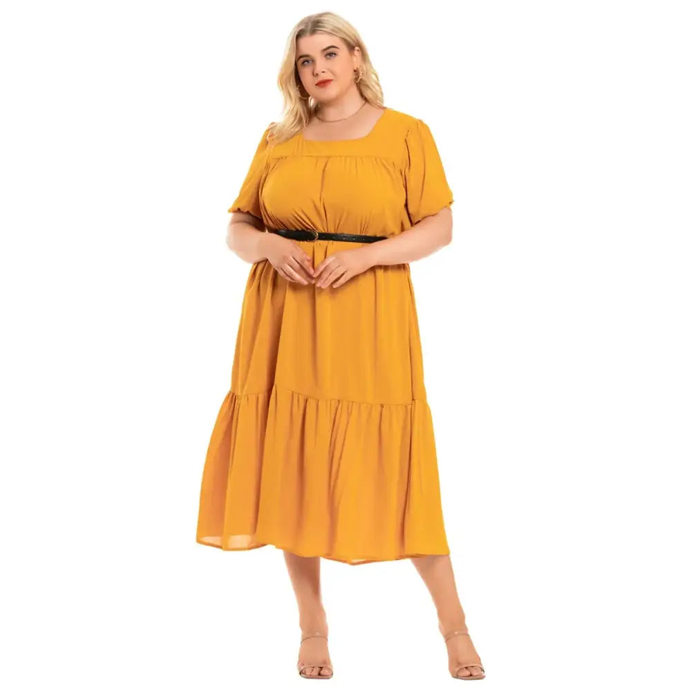 Plus Size Casual Solid Summer Dress